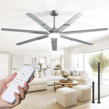 Amico 74 inch Ceiling Fans with Light and Remote, 6 Speed Reversible DC Motor, 3CCT, Dimmable, Quiet, Timer, Large Modern Ceiling Fan for Living room, Indoor/Outdoor - 12
