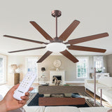Amico 64" Ceiling Fan with Light & Remote – Dimmable, 6 - Speed Reversible DC Motor, Quiet Modern Black Fan for Living Room, Kitchen & Patio - 2