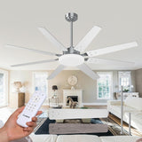 Amico 64" Ceiling Fan with Light & Remote – Dimmable, 6 - Speed Reversible DC Motor, Quiet Modern Black Fan for Living Room, Kitchen & Patio - 3