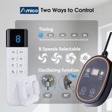 Amico Industrial Wall Mount Fan with Remote Control, DC Motor, 8 Speeds, 8690 CFM High Velocity, Oscillating Shop Fan with Timer for Gym, Patio,Garage, Outdoor - 3