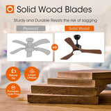 42" Ceiling Fan with Light & Remote, 3 Wood Blades, 6 Speeds, 3CCT Dimmable, Reversible, Quiet – Indoor/Outdoor Black Walnut - 2