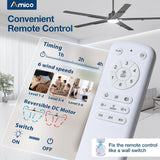 62 Inch Ceiling Fans with Lights and Remote, Indoor/Outdoor Ceiling Fan with 6 Speed, Reversible DC Motor, 3CCT, Dimmable, Noiseless modern Black /Walnut - 6