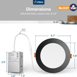 6 Inch Recessed LED Lighting, Slim Design, 5CCT, 1050 Lumens - 5