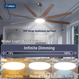 Amico 80" Ceiling Fan with LED Light & Remote – 6 - Speed Quiet Reversible DC Motor, Dimmable, Modern Black for Bedroom, Living Room, Patio - 10