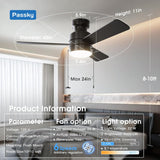 42" Low Profile Ceiling Fan with Light, Remote & Pull Chain, Flush Mount, 5CCT Dimmable, Reversible, Quiet - 3