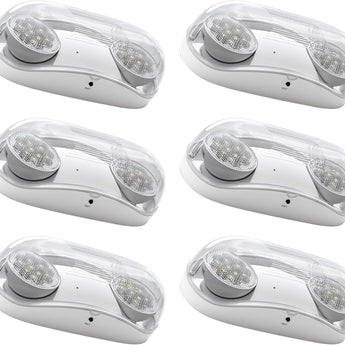 Emergency Lights for Business, with Battery Backup, Hard Wired, UL 924 Certified, AC 120/277V, Two Head Adjustable LED Emergency Lighting, 260 Lumens - 5