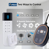 Amico Indoor/Outdoor Wall Mount Fan with Remote, Industrial Waterproof Oscillating Wall Mounted Fan, DC Motor 8 Speeds High Velocity for Garage, Patio, Gym, Warehouse - 3