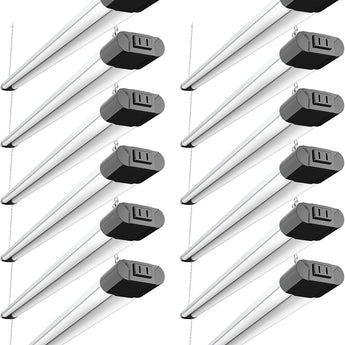 4FT Linkable LED Shop Light with Reflector, 4400LM, 6500K, 40W (250W), Surface & Suspension, Garage, Black - 1