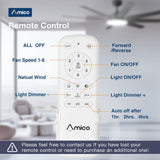 Amico 64" Ceiling Fan with Light & Remote – Dimmable, 6 - Speed Reversible DC Motor, Quiet Modern Black Fan for Living Room, Kitchen & Patio - 4