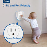 Amico-15A Duplex Tamper Resistant Decorator Outlet with Self-Grounding, Wall Plate & Screws, White-5