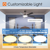 52" Black Ceiling Fan with Light & Remote, 3CCT Dimmable, Reversible, Quiet – Indoor/Outdoor - 6