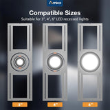 26 Inch New Construction Mounting Plate, Round Hole 3/4/6 Inch, Flat Galvanized Steel Rough - in Wafer Light Bracket, for LED Recessed Lighting Housing - 5