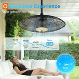 Outdoor Ceiling Fan with Light for Patios, 24 inch Black Waterproof Gazebo Fan with Remote&APP Control, Reversible, Dimmable, Plug in Hook Mount Portable Fan for Garage Pergola Porch Canopy Visit the addlon Sto - 2