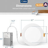 6 Inch Recessed LED Lighting, Slim Design, Selectable CCT, 1050 Lumens - 11