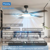 60" Sleek Ceiling Fan with Light, 3CCT Dimmable, Remote, Reversible, Quiet – Bedroom & Living Room - 2