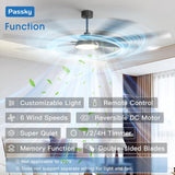 80" Modern Ceiling Fan with Light & Remote – Reversible, Dimmable 3CCT, Quiet Black Fan for Bedroom, Living Room, Patio & Outdoor - 11