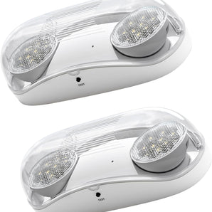 Emergency Lights for Business, with Battery Backup, Hard Wired, UL 924 Certified, AC 120/277V, Two Head Adjustable LED Emergency Lighting, 260 Lumens