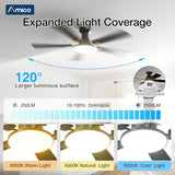 52" Flush Mount Smart Ceiling Fan with Light, Amico Reversible DC Motor, 3CCT Dimmable, 6 Speeds, Remote/APP/Alexa Control, Noiseless Black - 6