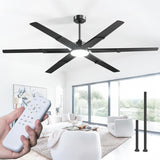 72 Inch Ceiling Fans with Lights and Remote, Black/Walnut Indoor/Outdoor Ceiling Fan with 6 Speed, Reversible DC Motor, 3CCT, Dimmable, Noiseless modern ceiling fan for Bedroom, Living Room, Patio - 1