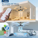 Amico 74 inch Ceiling Fans with Light and Remote, 6 Speed Reversible DC Motor, 3CCT, Dimmable, Quiet, Timer, Large Modern Ceiling Fan for Living room, Indoor/Outdoor - 5