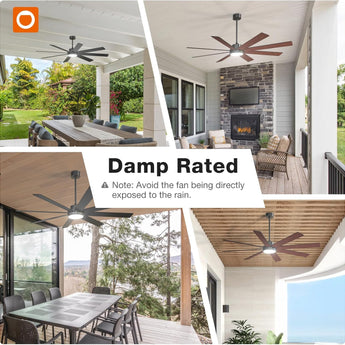 72" Large Ceiling Fan with Lights & Remote, Modern Black DC Ceiling Fan, Reversible, Dimmable 5CCT for Indoor/Outdoor Use - 8