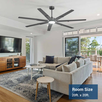 74 inch Ceiling Fans with Light and Remote, 6 Speed Reversible DC Motor, 3CCT, Dimmable, Quiet, Timer, Large Modern Ceiling Fan for Living room, Indoor/Outdoor - 2