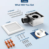 Amico-110 CFM Bathroom Exhaust Fan, 1.0 Sone Low Noise Ventilation Fan, Ceiling Mounted Retrofit-7