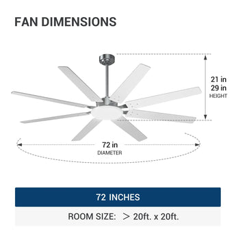 80" Ceiling Fan with LED Light & Remote – 6 - Speed Quiet Reversible DC Motor, Dimmable, Modern Black for Bedroom, Living Room, Patio - 22