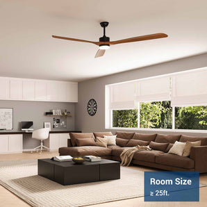 80 inch Ceiling Fans with Lights and Remote Control, Reversible, 3 Wood Blades, 6 Speeds, 3CCT Dimmable, Noiseless, Indoor/Outdoor Black Walnut Ceiling Fan for Bedroom Living Room Gazebo Patio - 2