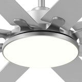 80" Modern Ceiling Fan with Light & Remote – Reversible, Dimmable 3CCT, Quiet Black Fan for Bedroom, Living Room, Patio & Outdoor - 24