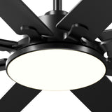 80" Modern Ceiling Fan with Light & Remote – Reversible, Dimmable 3CCT, Quiet Black Fan for Bedroom, Living Room, Patio & Outdoor - 4