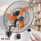 Industrial Wall Mount Fan with Remote Control, High Velocity Oscillating Wall Mounted Fan, DC Motor Commercial Shop Fan for Garage, Workshop, Gym, Patio, Indoor/Outdoor - 10