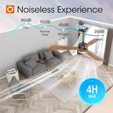 52" Ceiling Fan with Light & Remote, 3 Wood Blades, 6 Speeds, 3CCT Dimmable, Reversible, Quiet – Indoor/Outdoor Black Walnut - 8