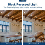 7 Inch Recessed LED Lighting, Slim Design, Selectable CCT, 1300 Lumens, Black Trim - 10