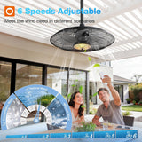 Outdoor Ceiling Fan with Light for Patios, 24 inch Black Waterproof Gazebo Fan with Remote&APP Control, Reversible, Dimmable, Plug in Hook Mount Portable Fan for Garage Pergola Porch Canopy Visit the addlon Sto - 7