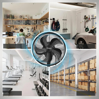 Amico Indoor/Outdoor Wall Mount Fan with Remote, Industrial Waterproof Oscillating Wall Mounted Fan, DC Motor 8 Speeds High Velocity for Garage, Patio, Gym, Warehouse - 5