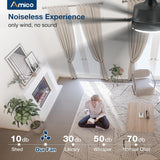 72 Inch Ceiling Fans with Lights and Remote, Black/Walnut Indoor/Outdoor Ceiling Fan with 6 Speed, Reversible DC Motor, 3CCT, Dimmable, Noiseless modern ceiling fan for Bedroom, Living Room, Patio - 10