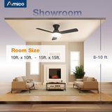 42" Low Profile Ceiling Fan with Light & Remote,2 Pack, Flush Mount, 3 - CCT Dimmable, Reversible–Indoor/Outdoo & Noiseless - 10