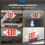 Exit Sign with Emergency Lights, Two LED Adjustable Head Emergency Light with Battery, Exit Sign for Business - 6
