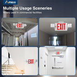Double - Sided Exit Sign Emergency Light Combo, Two Adjustable LED Heads with Battery Backup, AC 120/277V - 9