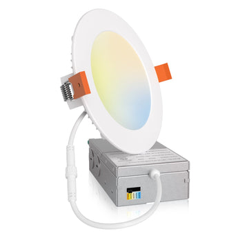 1 Pack Ultra-Thin Led Recessed Ceiling Light 5CCT, 2700K/ 3000K/ 4000K/ 5000K/ 6000K