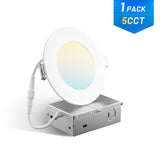4 Inch Fire Rated LED Recessed Light, 2 Hour Rating, No Tenmat Needed, Canless Wafer, Selectable CCT, 900 Lumens - 11