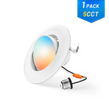 4 Inch Retrofit Eyeball Gimbal Can Lights, Slim Design, Selectable CCT, 650 Lumens - 11