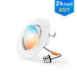 4 Inch Retrofit Eyeball Gimbal Can Lights, Slim Design, Selectable CCT, 650 Lumens - 15