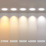 4/6 Inch 5CCT LED Recessed Lighting 24 Pack, 1000LM Ultra - Thin Flat LED Can Lights, Dimmable, IC Rated, 10W Eqv 110W, 2700K/3000K/4000K/5000K/6000K Selectable, Retrofit - ETL & FCC - 4