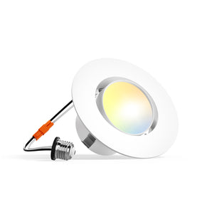 4 Inch Retrofit Eyeball Gimbal Can Lights, Slim Design, Selectable CCT, 900 Lumens
