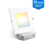 6 Inch Ultra - Thin LED Square Recessed Lighting, Slim Design, 1050 Lumens - 16