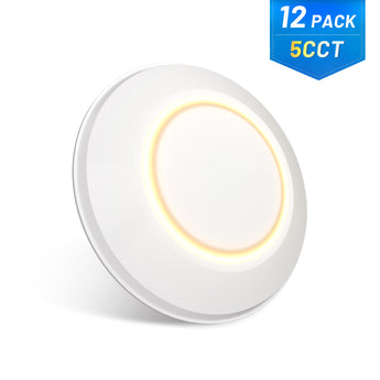 5/6 Inch LED Disk Lights with Night Light, Selectable CCT, 1050 Lumens - 9