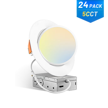 6 Inch Gimbal LED Recessed Lighting, 360° & 90° Adjustable Eyeball, Selectable CCT, 1200 Lumens - 13