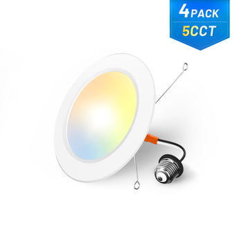 6 Inch Flat LED Recessed Can Light, Dimmable Retrofit Installation, Selectable CCT, 1050 Lumens - 11